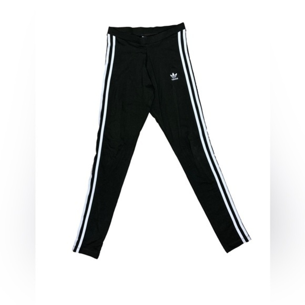 ⭐️ Adidas dark green Leggings with White Stripes- size XS